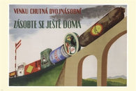 YOU'LL BE MORE HUNGRY ABROAD vintage ad poster václav pata czech rep. 24X36
