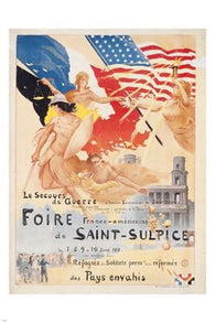 the french-american fair at saint sulpice WAR RELIEF vintage poster 24X36