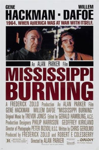 ALAN PARKER'S MISSISSIPPI BURNING movie poster 1988 HACKMAN & DAFOE 24X36