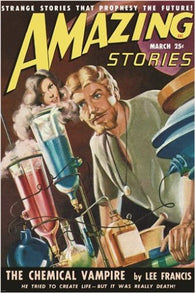 vintage comic book cover march issue AMAZING STORIES chemical VAMPIRE 24X36