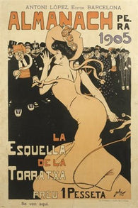 la esquella de la torratxa ALMANACH 1905 vintage ad poster P. YNGLADA 24X36