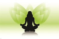 woman silhouette YOGA POSTER peaceful spiritual symbolic MEDITATION 24X36