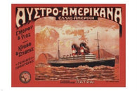 AUSTRO Americana boat cruise TRAVEL VINTAGE Poster BY PATRAS Greece 24x36 HOT