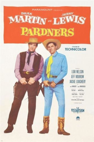 PARDNERS movie poster DEAN MARTIN jerry lewis WESTERN COMEDY guns 24X36 1956