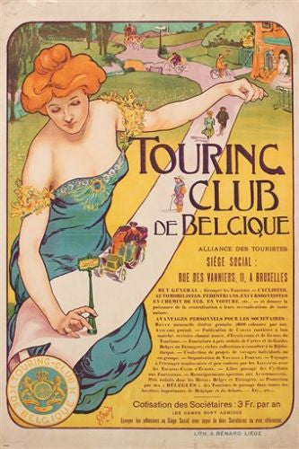 touring club de belgique VINTAGE FRENCH AD POSTER art deco UNIQUE 24X36 hot