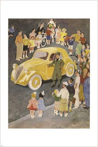 “LE BELLEZZE DELLA FIAT” vintage fiat automobile ad POPULAR COLORFUL 24X36