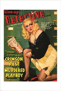 LINE-UP DETECTIVE vintage comic book cover SEXY WOMAN murder mystery 24X36