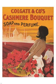 COLGATE & CO'S CASHMERE BOUQUET vintage ad poster FLOWERS SCENT 24X36 new