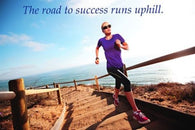 woman running UP HILL poster OCEAN BACKGROUND inspirational quote 24X36 RARE
