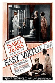 alfred hitchcock's EASY VIRTUE vintage movie poster 24X36 ISABEL JEANS new