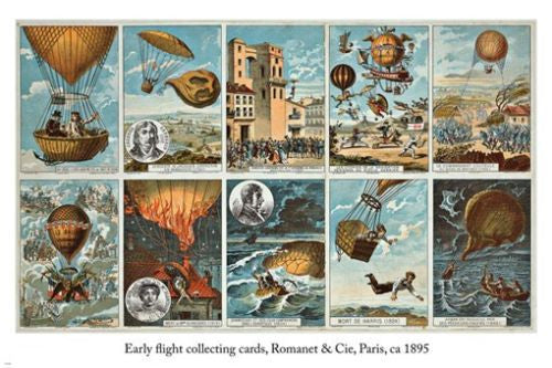 1895 early flight collecting cards VINTAGE 24X36 poster GREAT FOR HOME DECOR