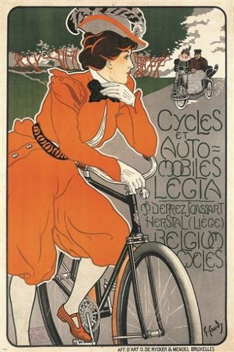 CYCLES AND AUTOMOBILES LEGIA vintage ad poster G. GAUDY old school 24X36