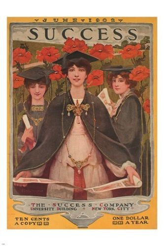 vintage mag cover poster SUCCESS JUNE 1902 ethel wright GRADUATES 24X36 rare