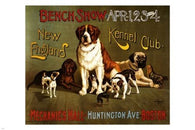 NEW ENGLAND KENNEL SHOW vintage ad poster 24X36 BIG little DOGS collectors