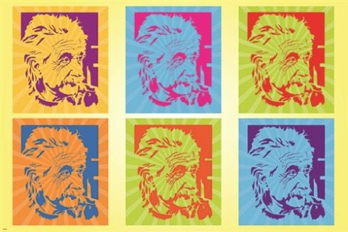 EINSTEIN POP ART POSTER unique colorful design COLLECTORS RARE NEW 24X36