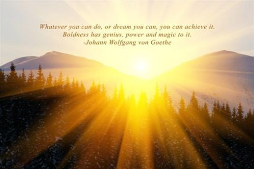 mountains peak sunrise inspirational poster 24X36 POWER ACHIEVEMENT dreams