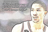 photo quote poster DERRICK ROSE basketball great UNIQUE WAY OF PLAYING 24X36