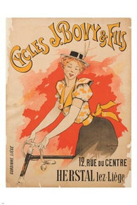 CYCLES J BOVY & SONS vintage french ad poster ARMAND HENRION 24X36 stylish