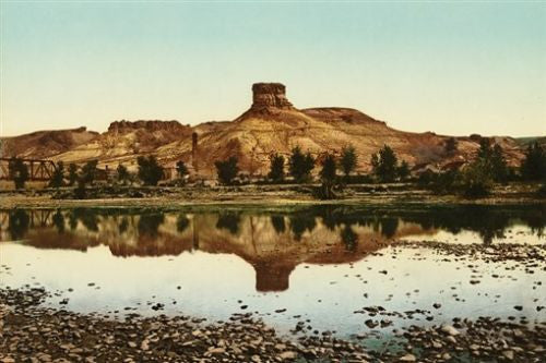 1898 CASTLE ROCK Green River Valley WYOMING Vintage color photo Poster 24x36