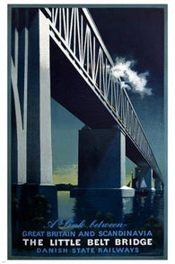 the little belt bridge VINTAGE TRAVEL POSTER bold engineering PRIZED 24X36