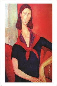 jeanne hebuterne in scarf AMEDEO MODIGLIANI vintage art poster CLASSIC 24X36