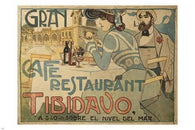 gran cafe restaurant tibidavo VINTAGE AD POSTER ricardo opisso SPANISH 24X36