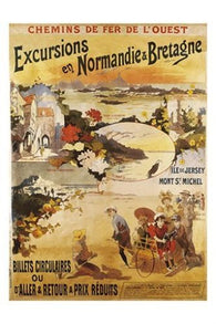 normandie & bretagne france VINTAGE TRAVEL poster OLD SCHOOL top notch 24X36