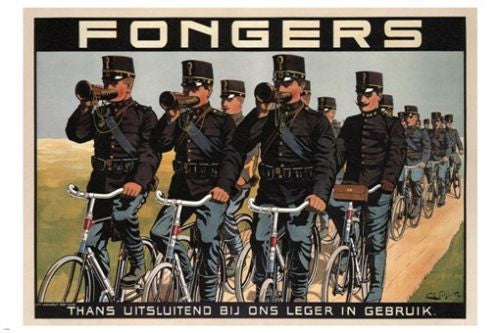 FONGERS vintage poster f g SCHLETTE netherlands 1915 24X36 soldiers bicycles