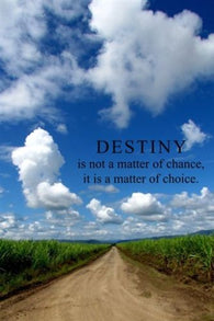 DESTINY CLOUDS motivational poster 24X36 BLUE SKIES dirt road CHOICE QUOTE
