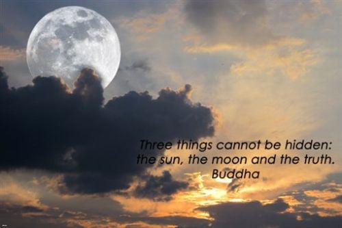 SUN and MOON INSPIRATIONAL poster BUDDHA quote on TRUTH 24X36 wisdom