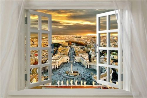 Window Onto ROME Scenic POSTER 24X36 Historic CATHOLIC Prized COLLECTORS