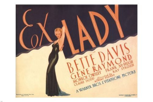 BETTE DAVIS in EX-LADY movie poster ROBERT FLOREY DRAMA 1933 hot new 24x36