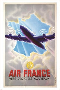 FRENCH TRAVEL POSTER vintage ONE-OF-A-KIND home decor gem COLLECTORS 24X36