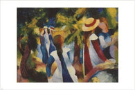 AUGUST MACKE 1914 girls under trees VINTAGE ART POSTER german 24X36 gem NEW
