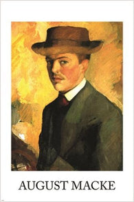 august macke GERMAN EXPRESSIONIST self portrait VINTAGE ART POSTER 24X36 new