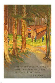 CABIN IN THE WOODS classic painting poster 1918 FINE ART prized rare 24X36