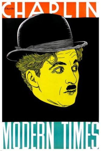 MODERN TIMES movie poster CHARLIE CHAPLIN colorful profile VINTAGE 24X36