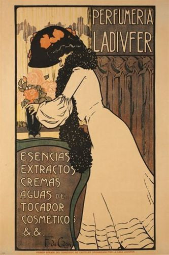 perfumeria ladivfer VINTAGE AD POSTER francisco de cidon ELEGANT POSH 24X36