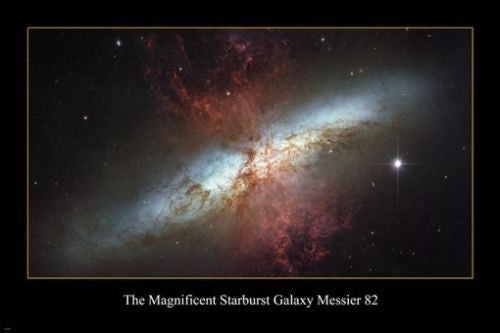 The magnificent starburst galaxy messier 82 HUBBLE SPACE IMAGE POSTER 24X36