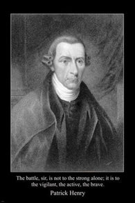 PATRICK HENRY portrait POLITICIAN USA poster GIVE ME LIBERTY quote 24X36