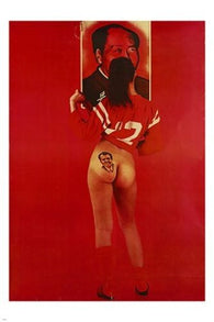GIRL SHOWING BACKSIDE looking at MAO vintage ART poster RACY rare 24X36 HOT