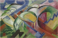 THE SHEEP franz marc VINTAGE PAINTING art poster COLORFUL CUBIST 24X36 rare