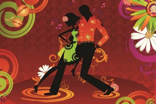 SALSA dancing poster LATINO STYLE hot moves COLORFUL ATHLETIC musical 24X36