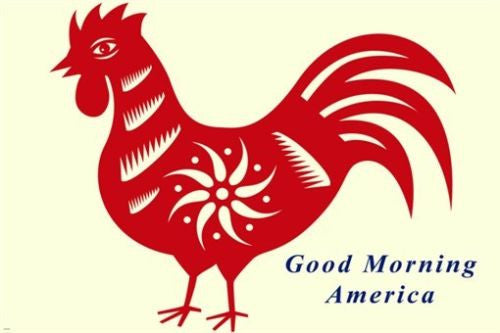 inspirational GOOD MORNING AMERICA ROOSTER poster SYMBOLIC classic 24X36