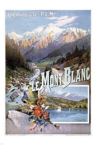 MONT-BLANC FRANCE vintage train travel poster MOUNTAINS TOURISM 24X36 new
