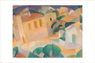 LEO GESTEL vintage painting art poster MALLORCA, TERRENO modern cubism 24X36