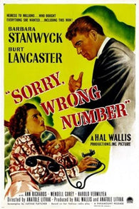 SORRY WRONG NUMBER vintage movie poster BARBARA STANWYCK thriller 24X36