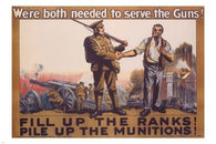 WE'RE BOTH NEEDED to serve the guns VINTAGE poster UK 1915 24X36 MILITARY