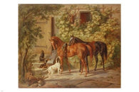 Adam Albrecht Horses at the Porch FINE ART POSTER 24X36 prized Painting