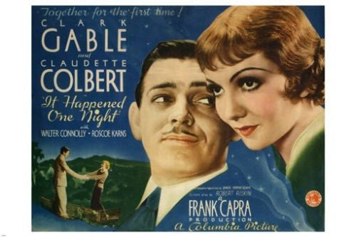 CLARK GABLE in it HAPPENED one NIGHT movie poster 1934 frank capra 24X36 new